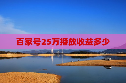 百家号25万播放收益多少